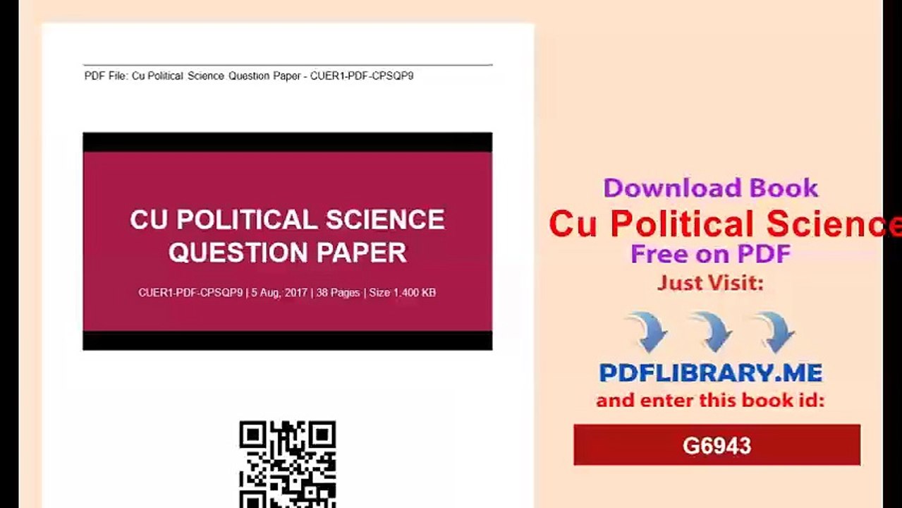 Cu Political Science Question Paper