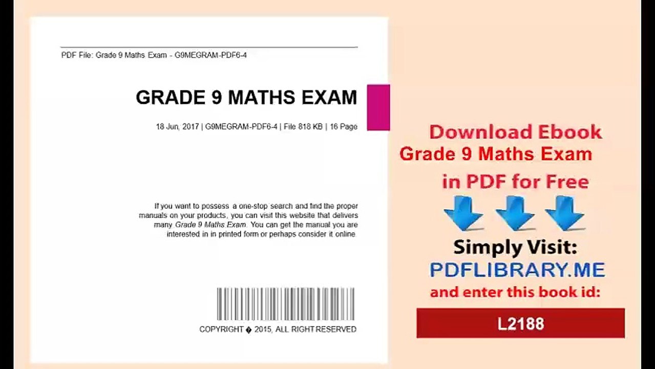 Grade 9 Maths Exam