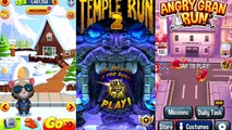Talking Tom Gold Run VS Temple Run 2 VS Angry Gran Run Android iPad iOS Gameplay HD
