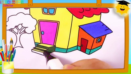 Download Video: How to Draw House Coloring Pages - Drawing and Learn Colors for Toddlers