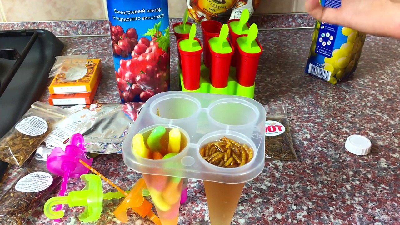 Готовим мороженое из настоящих насекомых Making of insects ice cream at home
