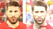 FIFA 18 Vs. PES 2018 - Famous Player Faces in Gameplay Comparison