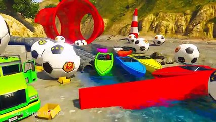 FUN LEARN COLOR MOTORCYCLES, TRUCKS, Lightning Mcqueen & Police Cars Cartoon for Children & Babies