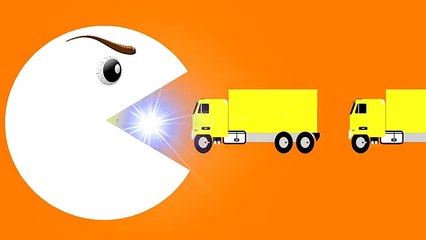 Learn Colors With Pacman For Kids - Garbage Trucks - Funny Video For Kids