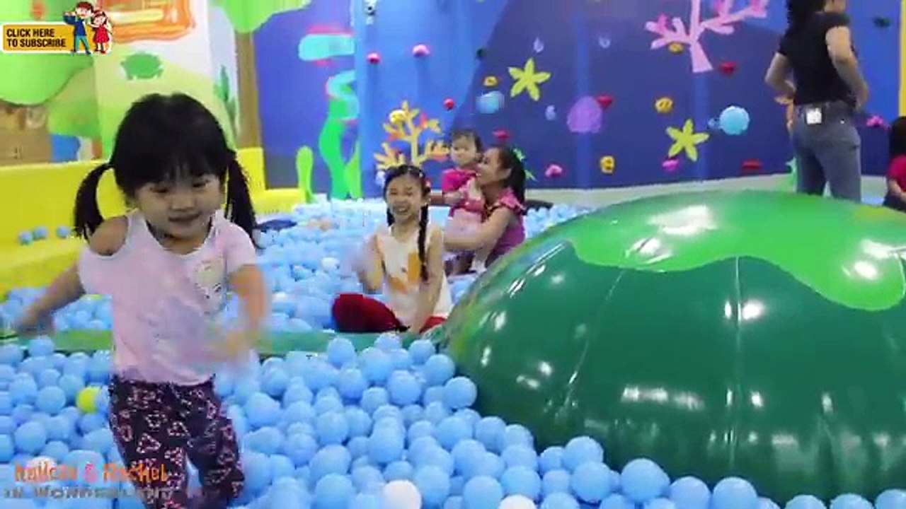 INDOOR PLAYGROUND for the whole family! Kaycee cooking burger, Rachel a firefighter