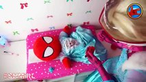 Pink Spidergirl DOCTOR! Spiderman Spiderbaby Frozen Elsa Dressup SPIDERGIRL in Real Life Superheroes