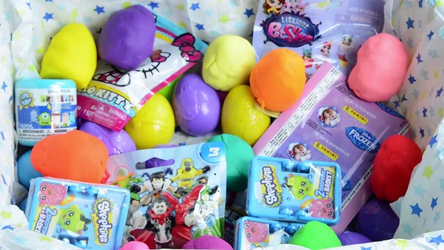 50 SURPRISE EGGS BLIND BAGS! Shopkins Littlest Pet Shop Mashems Hello Kitty Kinder Surprise Play Doh
