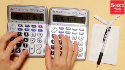 Hesap makinesini müzik aleti olarak kullandı