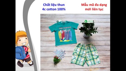 Quần áo trẻ em xuất khẩu giá sỉ - Bộ caro ván lướt sóng