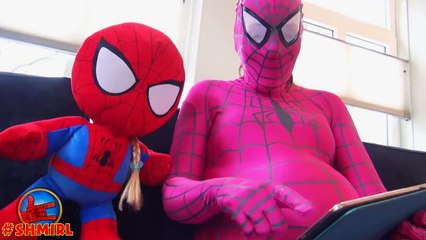 Pink Spidergirl Pregnant SPIDERBABY Quadruplets Spiderman Funny Superhero Videos Prank Videos