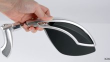 motorcycle mirror orca black and silver | KiWAV