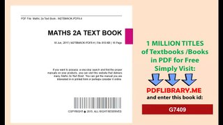 Maths 2a Text Book