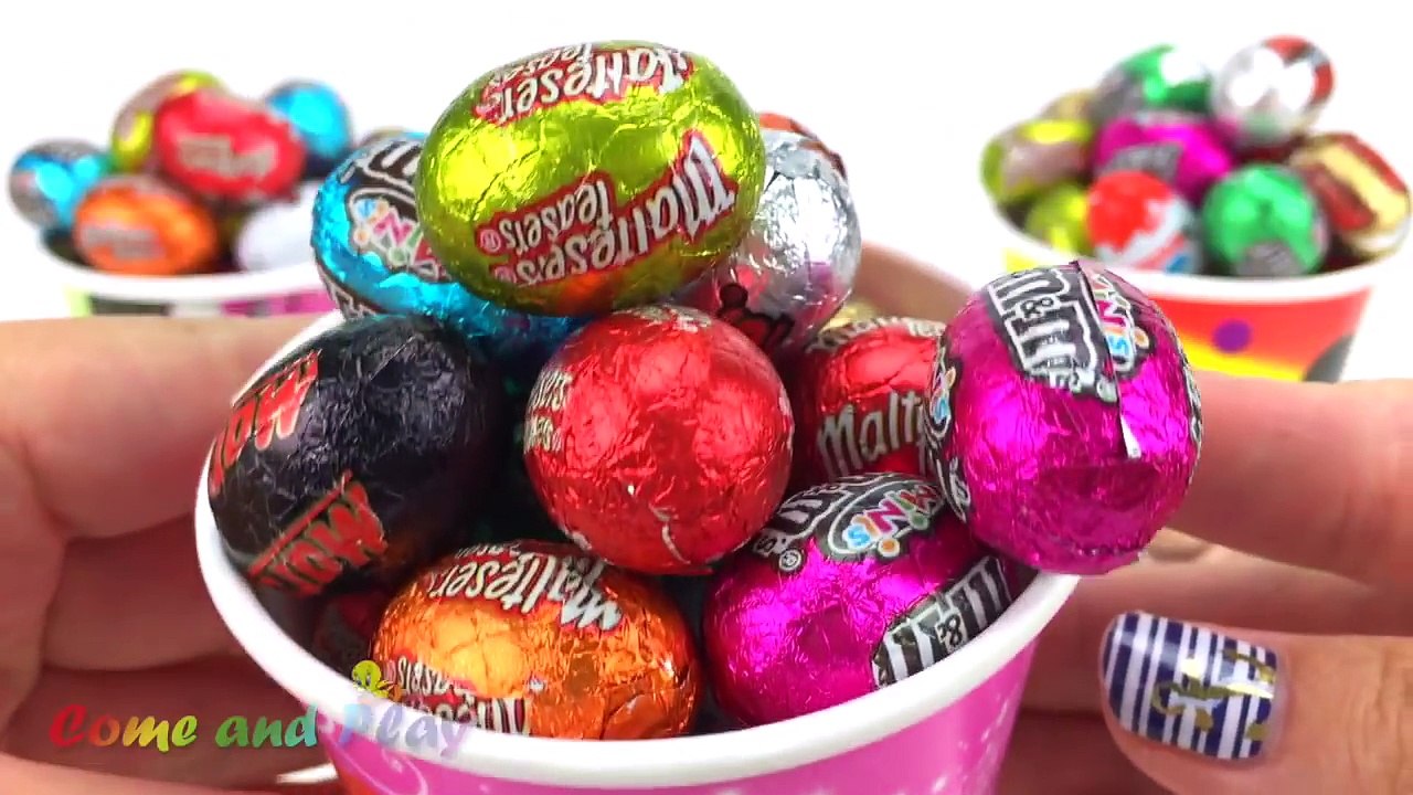 M&M Mini Chocolate Egg Surprise Toys Disney Cars Peppa Pig Robocar Poli Play Doh Learn Colors Kids