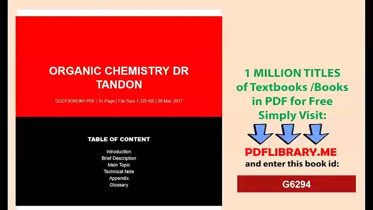 Organic Chemistry Dr.tandon