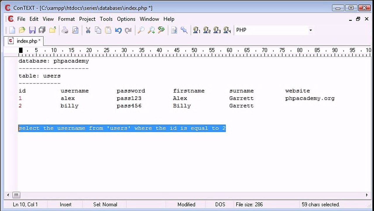 PHP Training In Jaipur|PHP Training Companies In Jaipur| More About Databases