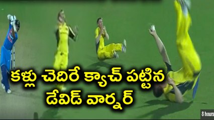India vs Australia 2nd T20 : David Warner takes a Wonder Catch | Oneindia Telugu