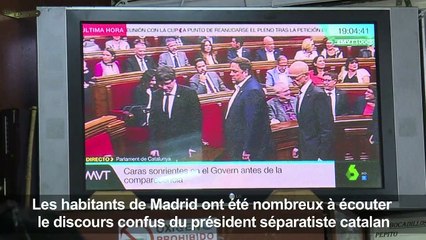 Catalogne: les Madrilènes réagissent au discours de C.Puigdemont