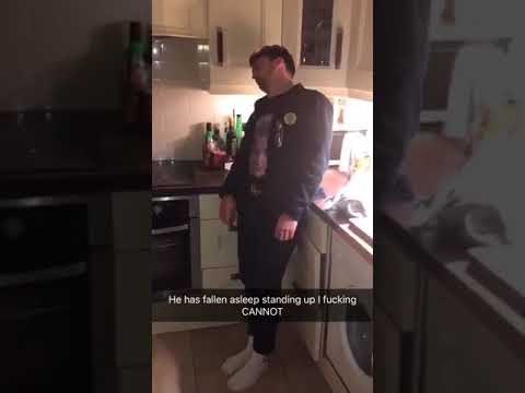 Drunk Man Falls Asleep While Waiting for Kettle to Boil