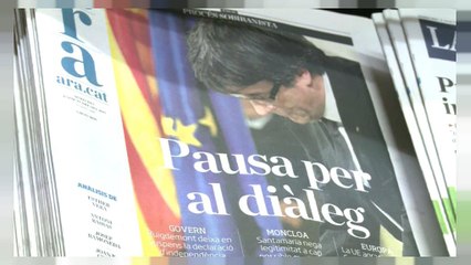 Catalães divididos com discurso de Puigdemont