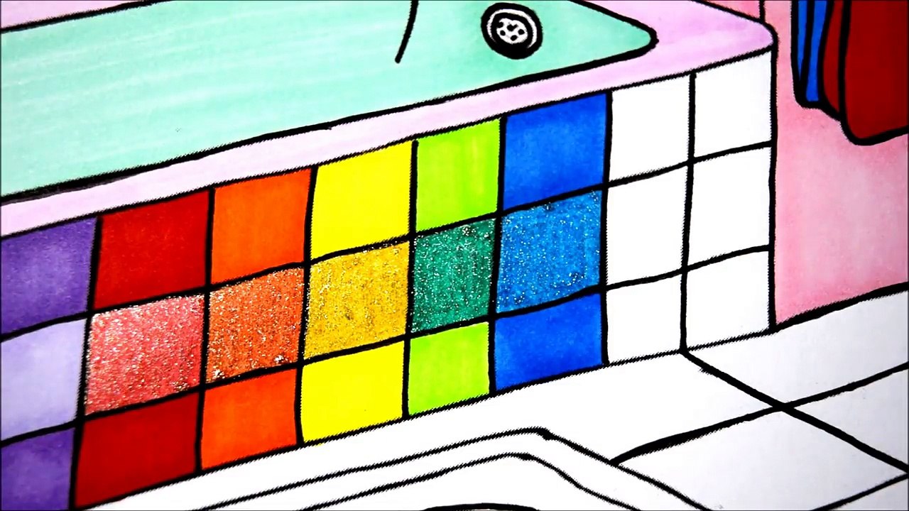 Coloring Pages Bathrooms l Bath Tub l Toilet Drawing Pages To Color For Kids l Learn Rainbow Colors