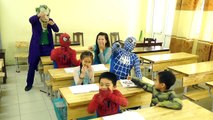 Joker truant Little Heroes School Spiderman Good students Elsa & Alladin God Lamp Superhero funny