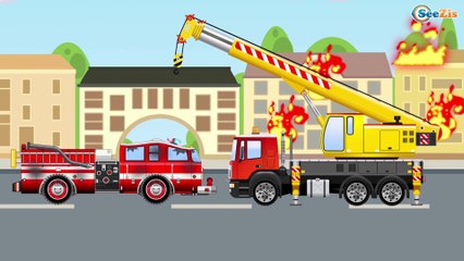 The Orange Racing Car and Taxi - The Big Race in the City of Cars Cartoons for Children