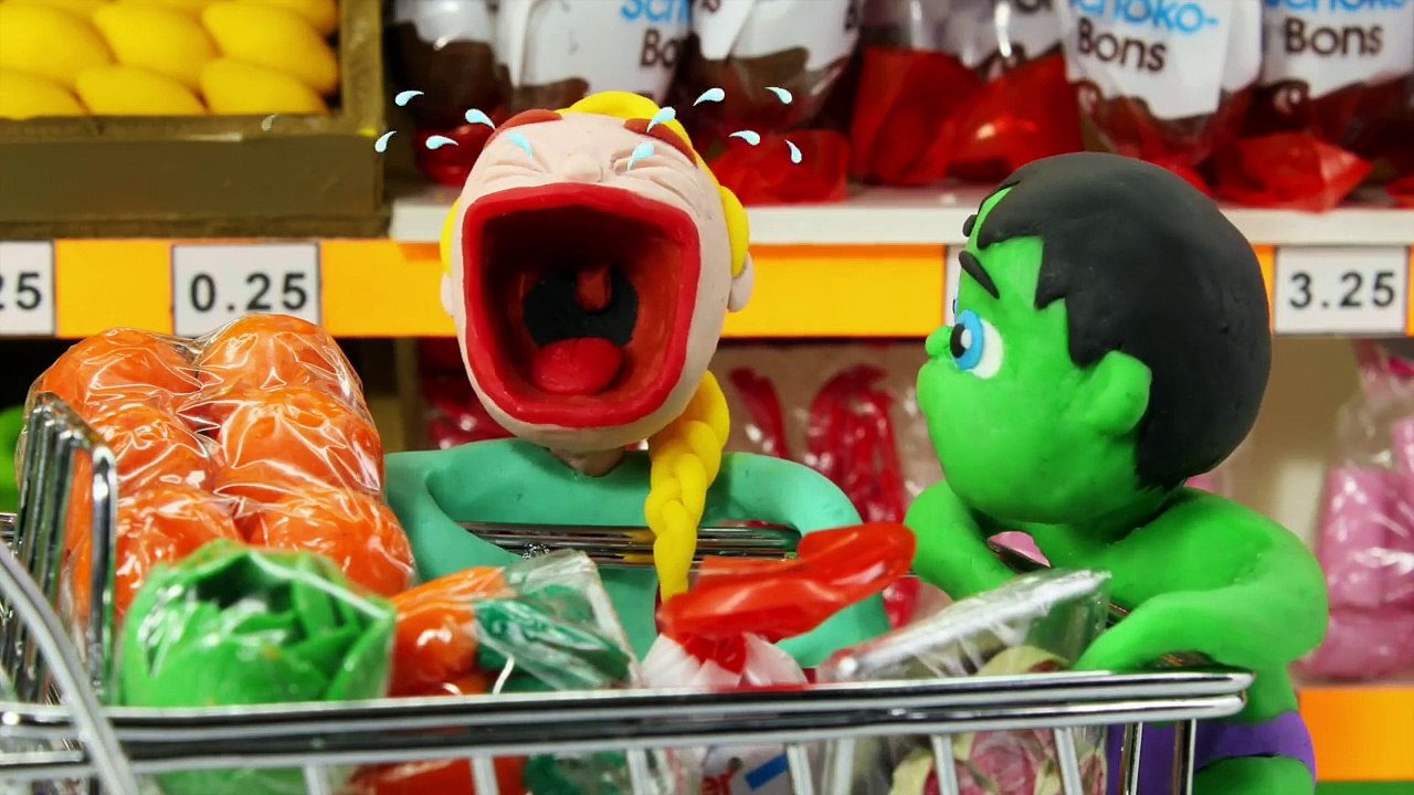 Frozen Elsa Mermaid Hulk Superhero Babies Bad Shark Play Doh Cartoons Stop Motion Movies