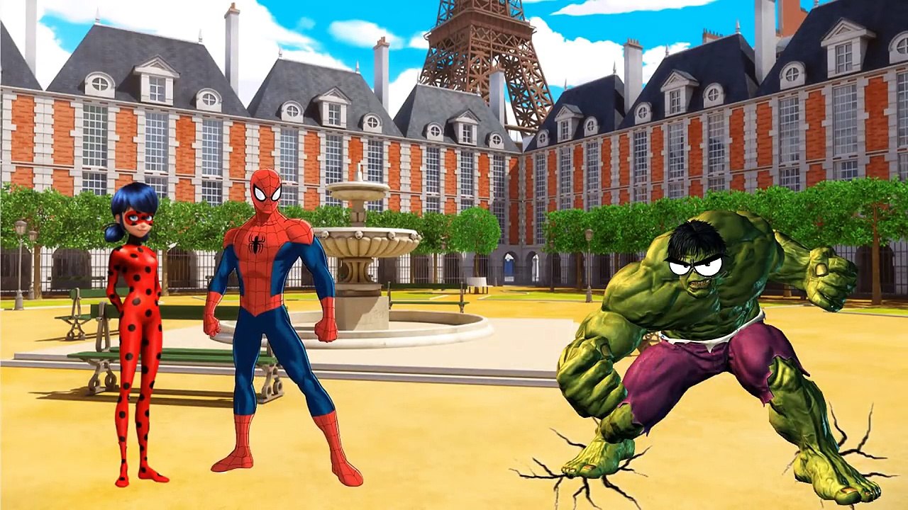 Miraculous Ladybug Chat Noir vs Hulk, Ladybug with Nathaniel | New Episode 2017