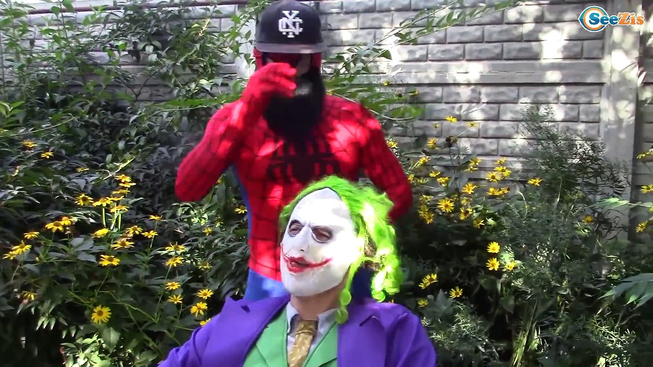 Frozen Elsa w/ Spiderman Anna Shots on Butt Prank vs Joker Superhero Fun Episode 150