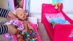 Baby Doll Bath time - Baby Born pee, bath, sleep time, feeding time PlayToys