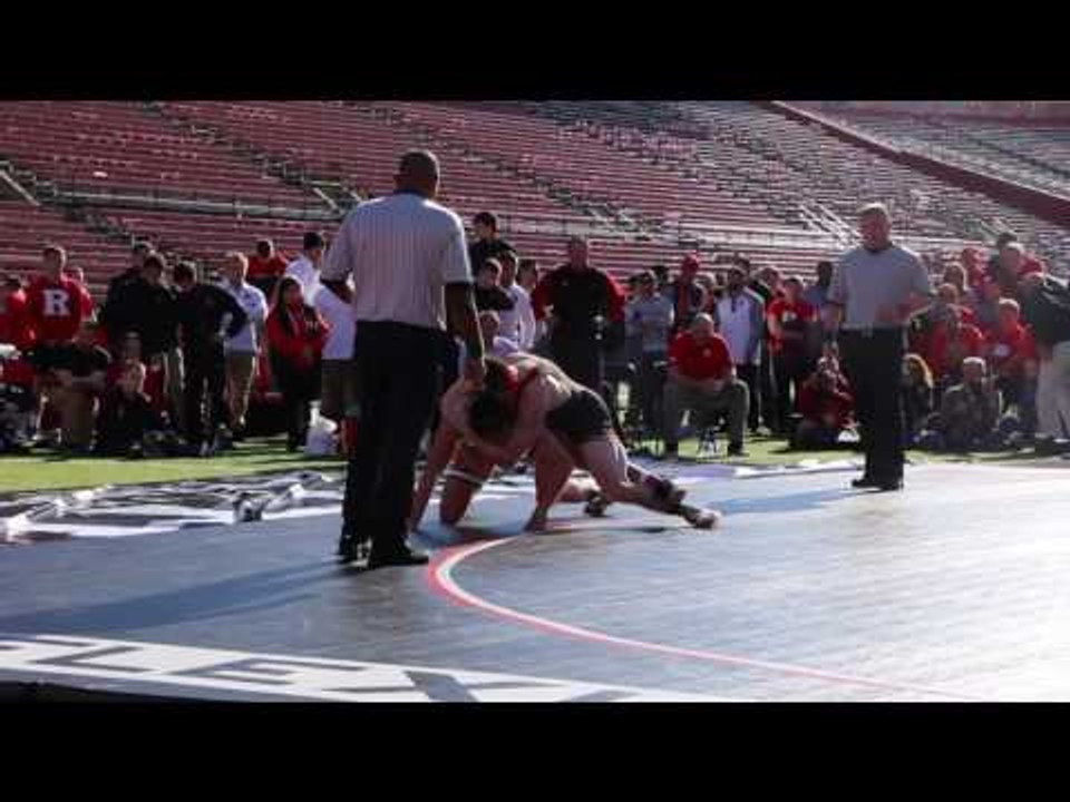 Rutgers wrestler Anthony Messner Princeton's Brett Harner at 197 pounds