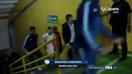 How the Argentinian FA president greeted Lionel Messi in the tunnel after his hat-trick