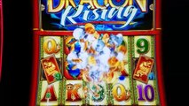 Dragon Rising Slot Machine Bonus Win $4 4 and $11 Bet, PROGRESSIVE JACKPOT Win