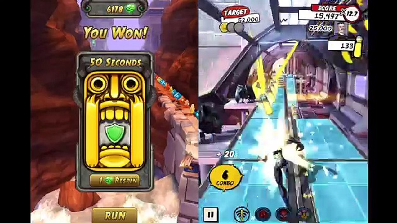Temple Run 2 VS Spiderman Unlimited | Barry Bones VS Venom 2099 | Featuring Mechtopus