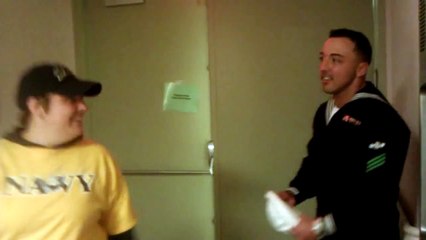 U.S. Navy Sailor Surprises His Mother at Work