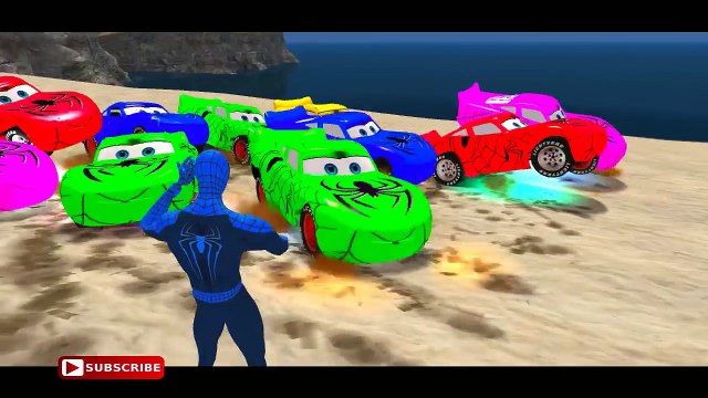 Superheroes Dancing CARS COLORS SPIDERMAN & Custom Disney Cars Lightning McQueen EPIC PARTY