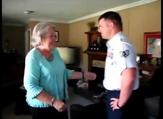 U.S. Airman Surprises His Grandmother and Mother