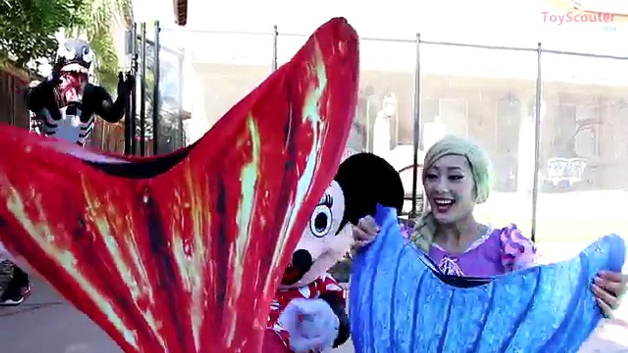 Princess Rapunzel Loses Her Mermaid Tail! w/ Minnie Mouse, Venom & Paw Patrol Team in Real Life