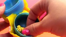 PlayDoh surprise eggs unboxing toys Masha and the Bear, SpanchBob, monster High, Mickey Mouse