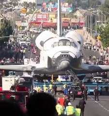 Space shuttle Endeavour's trek across LA - Timelapse