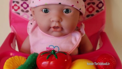 Baby Doll Lunch Time Healthy Eating Pretend Play Learn Color Numbers Vegetable Names