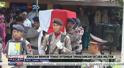 Jenazah Brimob Tewas Dimakamkan Secara Militer