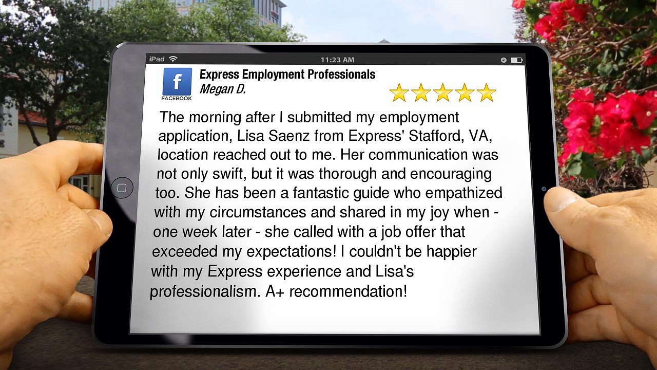 Express Employment Professionals Stafford Incredible Five Star Review by Megan Dolecki