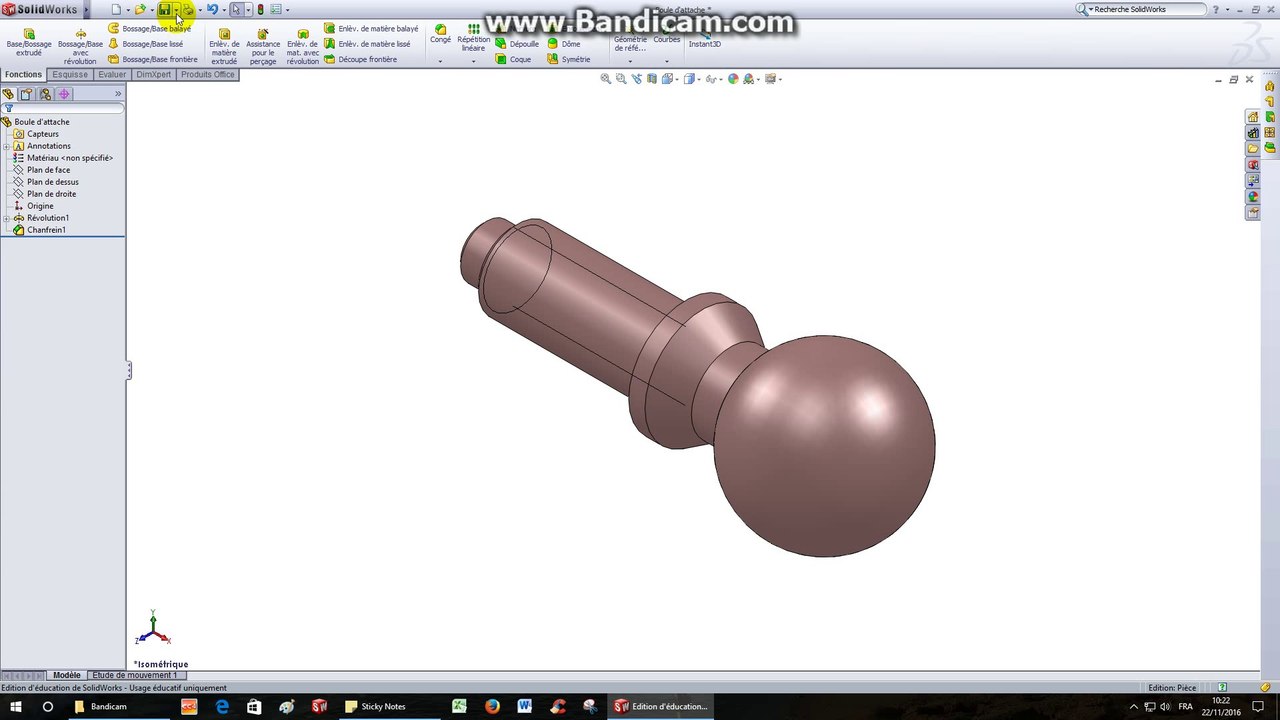 Attache caravane-TP1-Boule d'attache (modélisation volumique)