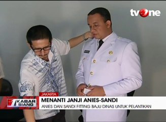 Anies-Sandi Fitting Baju Dinas untuk Pelantikan
