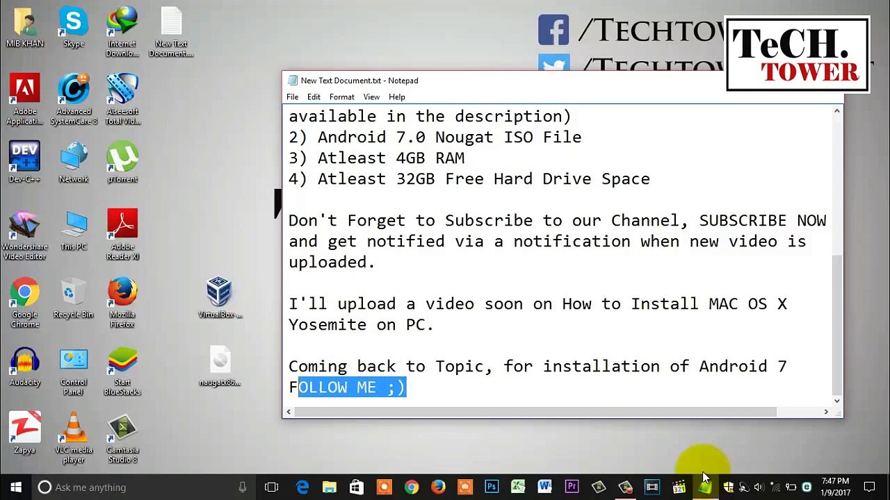 Installing Android 7.0 Nougat on Windows 10 using VirtualBox - TECH TOWER