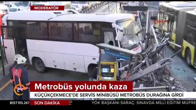 Metrobüs yolunda kaza