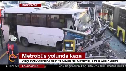 Metrobüs yolunda kaza