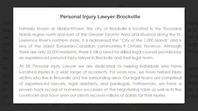 Personal Injury Lawyer Stratford ON - EB Personal Injury Lawyer (800) 274-6109