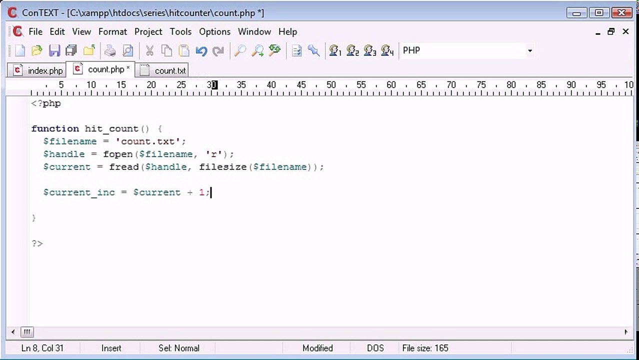 PHP Training In Jaipur|PHP Training Companies In Jaipur|  Creating a non-unique Hit Counter
